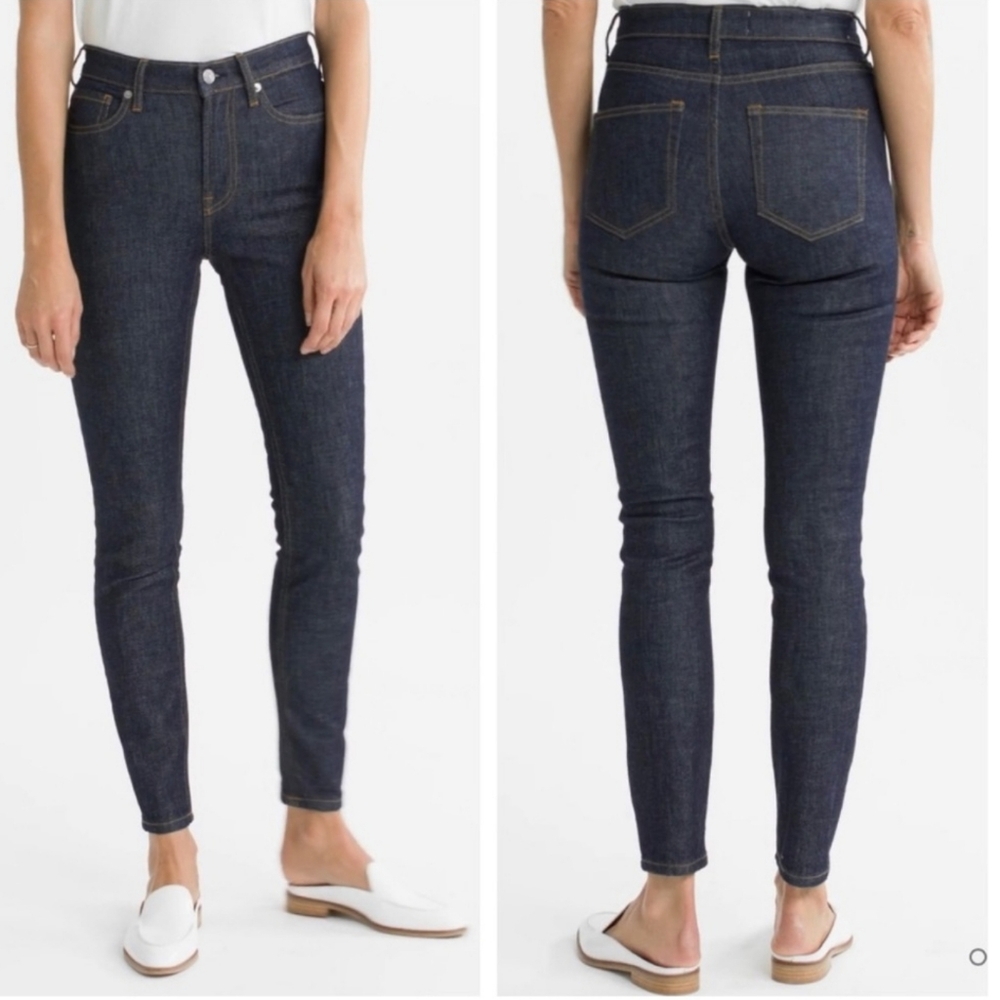Everlane Ankle Skinny Jeans Womens 25 Stretch Dark Wash Mid Rise Denim